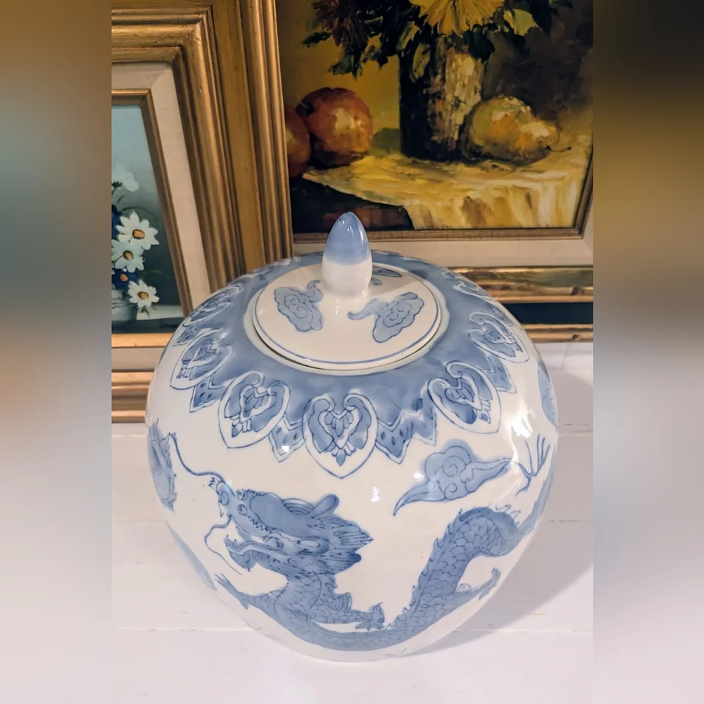 Blue and White Dragon Ginger Jar - Picture 2 of 8